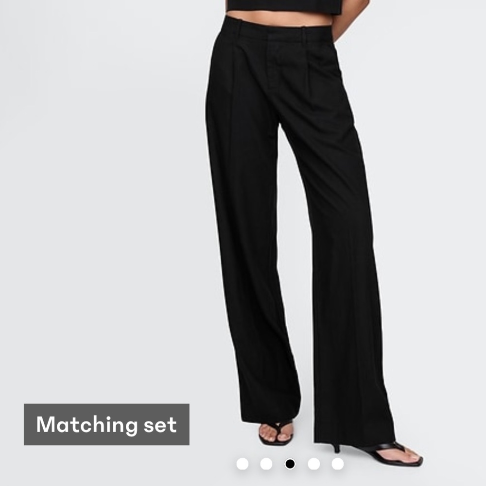 gap linen blend low rise trouser pants